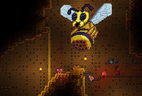 Queen Bee is a pre-Hardmode boss that you first summon by breaking Larva of Underground Jungles Bee Hives. . Terraria queen bee